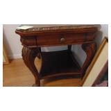 Fancy End Table with Drawer, 24" x 24" x 27"