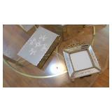 4- Pcs of Mirrored and Etched Decor