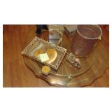 Dresser Mirror, Comb Set, Waste Can, 2 Perfumes 1-asis and Pin Cushions