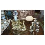 Dresser Mirror, Comb Set, Waste Can, 2 Perfumes 1-asis and Pin Cushions