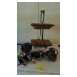 2- Vintage Ceiling Covers, 2 Sets of Glass Door Handles and Plates with Stand