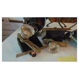 2- Vintage Ceiling Covers, 2 Sets of Glass Door Handles and Plates with Stand