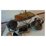 2- Vintage Ceiling Covers, 2 Sets of Glass Door Handles and Plates with Stand