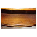 Oak Oval Coffee Table with Glass Top, 45" x 17" x 25"