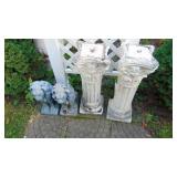2- Garden Columns and 2 Lion Statues, As seen, not perfect