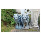 2- Garden Columns and 2 Lion Statues, As seen, not perfect