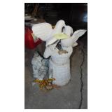 Small Light, Angel Garden Statue and Dove Pedestal Garden Statue