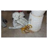 Small Light, Angel Garden Statue and Dove Pedestal Garden Statue