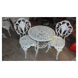 3 Pc Metal Patio Set, 2-Chairs and Table