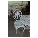 3 Pc Metal Patio Set, 2-Chairs and Table