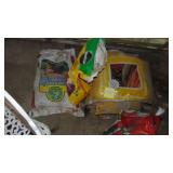 Bags of Soil, Weed and Feed, Compost.