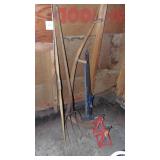 Vintage Sye, Hay Fork, Pair of Jack Stands and Jack