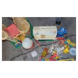 Vintage Fisher Price Castle, Train, Barn Set, Bag of Mables and Other Toys