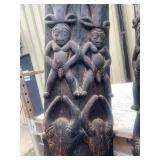 Matching Set of 4 LARGE Relief Carved Bamileke House / Building Posts Matching Set of 4 LARGE Relief Carved Bamileke House / Building Posts