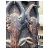 Matching Set of 4 LARGE Relief Carved Bamileke House / Building Posts Matching Set of 4 LARGE Relief Carved Bamileke House / Building Posts