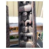 Matching Set of 4 LARGE Relief Carved Bamileke House / Building Posts Matching Set of 4 LARGE Relief Carved Bamileke House / Building Posts