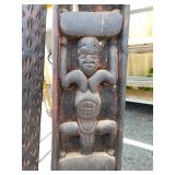 Matching Set of 4 LARGE Relief Carved Bamileke House / Building Posts Matching Set of 4 LARGE Relief Carved Bamileke House / Building Posts