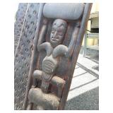 Matching Set of 4 LARGE Relief Carved Bamileke House / Building Posts Matching Set of 4 LARGE Relief Carved Bamileke House / Building Posts