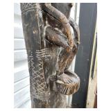 Large Old Dogon House Post w/ Carved Figure Large Old Dogon House Post w/ Carved Figure