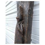 Large Old Dogon House Post w/ Carved Figure Large Old Dogon House Post w/ Carved Figure