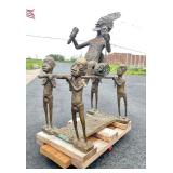 Monumental Bamileke Bronze Royal Processional Sculpture Monumental Bamileke Bronze Royal Processional Sculpture
