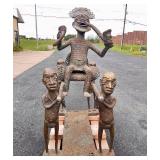 Monumental Bamileke Bronze Royal Processional Sculpture Monumental Bamileke Bronze Royal Processional Sculpture