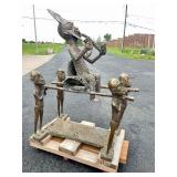 Monumental Bamileke Bronze Royal Processional Sculpture Monumental Bamileke Bronze Royal Processional Sculpture