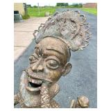 Monumental Bamileke Bronze Royal Processional Sculpture Monumental Bamileke Bronze Royal Processional Sculpture