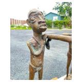 Monumental Bamileke Bronze Royal Processional Sculpture Monumental Bamileke Bronze Royal Processional Sculpture