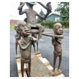 Monumental Bamileke Bronze Royal Processional Sculpture Monumental Bamileke Bronze Royal Processional Sculpture