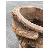Large Early Expertly Carved Ceremonial Bowl w/Seated Female Figure Large Early Expertly Carved Ceremonial Bowl w/Seated Female Figure