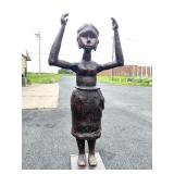 Stunning LARGE Carved Realistic Female Figure w/Upraised Arms Stunning LARGE Carved Realistic Female Figure w/Upraised Arms