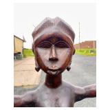 Stunning LARGE Carved Realistic Female Figure w/Upraised Arms Stunning LARGE Carved Realistic Female Figure w/Upraised Arms