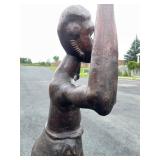 Stunning LARGE Carved Realistic Female Figure w/Upraised Arms Stunning LARGE Carved Realistic Female Figure w/Upraised Arms