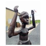 Stunning LARGE Carved Realistic Female Figure w/Upraised Arms Stunning LARGE Carved Realistic Female Figure w/Upraised Arms