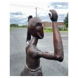 Stunning LARGE Carved Realistic Female Figure w/Upraised Arms Stunning LARGE Carved Realistic Female Figure w/Upraised Arms
