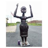 Stunning LARGE Carved Realistic Female Figure w/Upraised Arms Stunning LARGE Carved Realistic Female Figure w/Upraised Arms