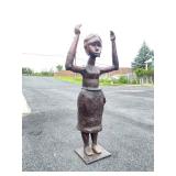 Stunning LARGE Carved Realistic Female Figure w/Upraised Arms Stunning LARGE Carved Realistic Female Figure w/Upraised Arms