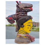 Outstanding Large Old Temne People Masquerade Headdress Mask - Sierra Leone Outstanding Large Old Temne People Masquerade Headdress Mask - Sierra Leone