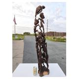 Large Carved Hardwood Makonde Spirit Sculpture Large Carved Hardwood Makonde Spirit Sculpture