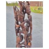 Large Carved Hardwood Makonde Spirit Sculpture Large Carved Hardwood Makonde Spirit Sculpture