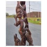 Large Carved Hardwood Makonde Spirit Sculpture Large Carved Hardwood Makonde Spirit Sculpture
