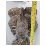 Early Old 3 Headed Tribal Used Ceremonial Headdress Mask Early Old 3 Headed Tribal Used Ceremonial Headdress Mask