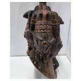 Early Old 3 Headed Tribal Used Ceremonial Headdress Mask Early Old 3 Headed Tribal Used Ceremonial Headdress Mask