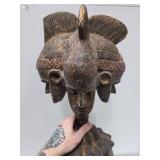 Early Old 3 Headed Tribal Used Ceremonial Headdress Mask Early Old 3 Headed Tribal Used Ceremonial Headdress Mask
