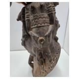 Early Old 3 Headed Tribal Used Ceremonial Headdress Mask Early Old 3 Headed Tribal Used Ceremonial Headdress Mask