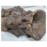 Early Old 3 Headed Tribal Used Ceremonial Headdress Mask Early Old 3 Headed Tribal Used Ceremonial Headdress Mask