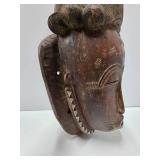 Wonderful Large Carved Baule Portrait Mask Wonderful Large Carved Baule Portrait Mask
