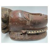 Wonderful Large Carved Baule Portrait Mask Wonderful Large Carved Baule Portrait Mask
