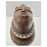Wonderful Large Carved Baule Portrait Mask Wonderful Large Carved Baule Portrait Mask